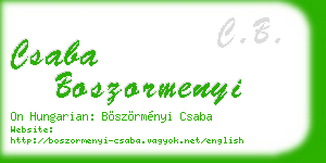 csaba boszormenyi business card