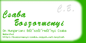 csaba boszormenyi business card